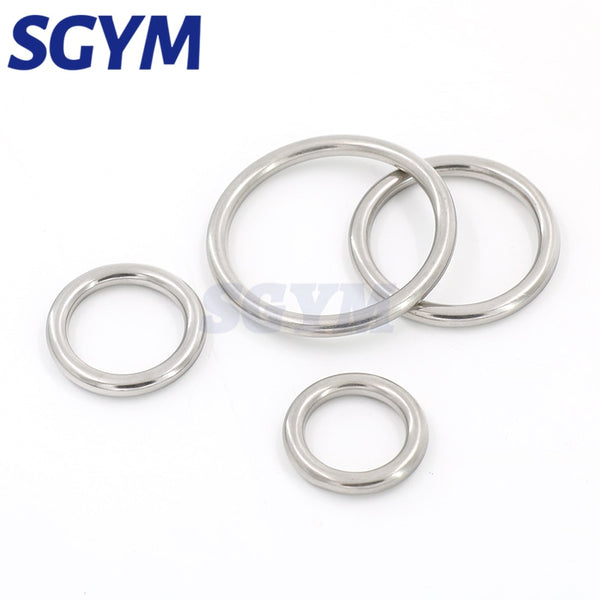 Heavy Duty Welded Round Rings Smooth Solid O Ring 304 Stainless Steel For Rigging Marine Boat Hammock Yoga Hanging Ring 3-16mm