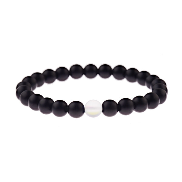 Couples Distance Bracelets Women Men 2019 Purple MoonStone Black Natural Stone Beads Yoga Bracelets Fashion Jewelry Accessories