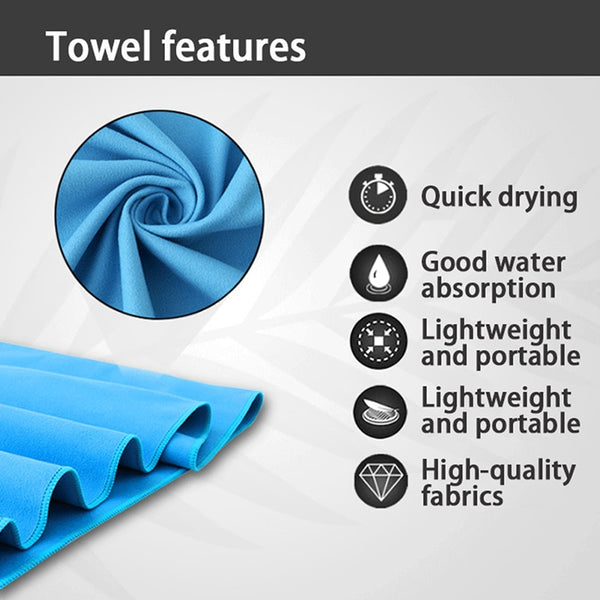 Quick Dry Sports Towel Portable Beach Towel Water Absorbent Sweat Absorbent Towel Outdoor Jogging Swimming Yoga Microfiber Towel