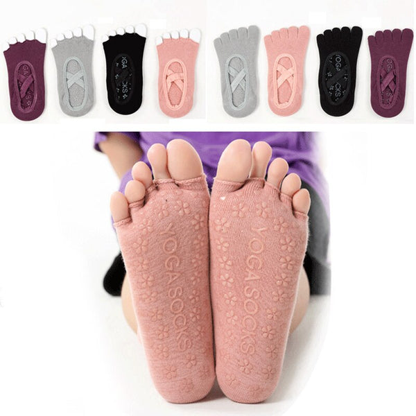 1 Pairs Women Pilates Yoga Anti-slip Socks Backless Silicone Non-slip Socks Ladies Breathable Ballet Dance Gym Pilates Socks