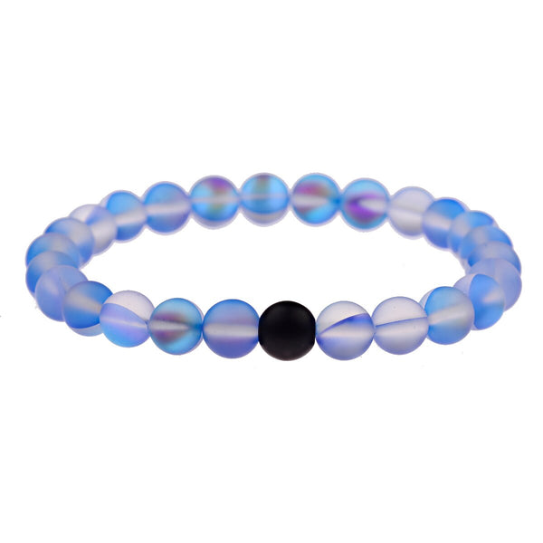 Couples Distance Bracelets Women Men 2019 Purple MoonStone Black Natural Stone Beads Yoga Bracelets Fashion Jewelry Accessories