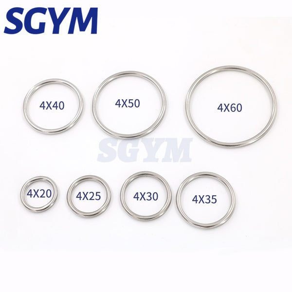 Heavy Duty Welded Round Rings Smooth Solid O Ring 304 Stainless Steel For Rigging Marine Boat Hammock Yoga Hanging Ring 3-16mm