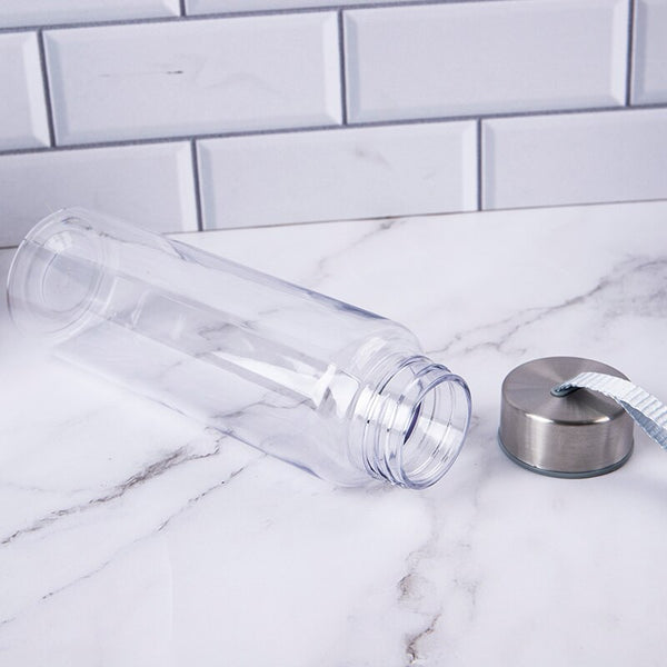 Plastic Transparent Round Portable Water Bottles Outdoor Hiking Yoga Bicycle Sports Travel Carrying for Water Bottle Drinkware