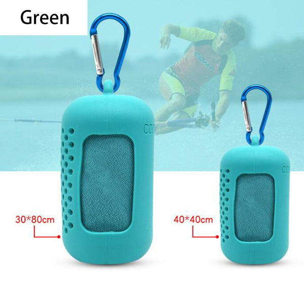 Quick Drying Microfiber Towel Sports Running Outdoor Camping Towel Portable Fitness Gym Towel Yoga Beach Travel Silicone Bag