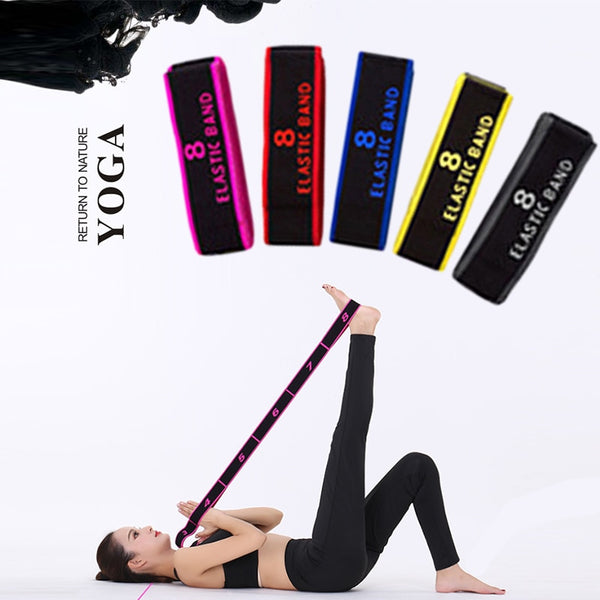 Yoga Pull Strap Belt Polyester Latex Elastic Latin Dance Stretching Band Loop Yoga Pilates GYM Fitness Exercise Resistance Bands