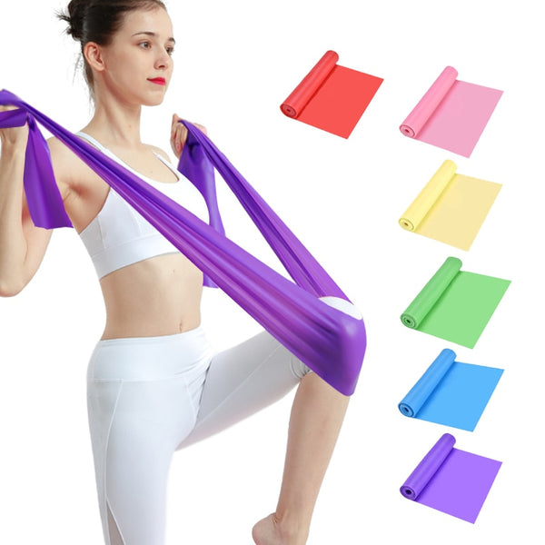 Yoga Pilates Stretch Resistance Band Exercise Fitness Band Training Elastic Exercise Fitness Rubber 150cm natural rubber Gym