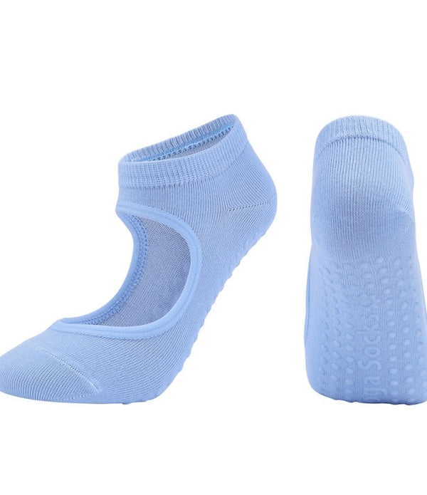 Women High Quality Pilates Socks Anti-Slip Breathable Backless Yoga Socks Ankle Ladies Ballet Dance Sports Socks for Fitness Gym