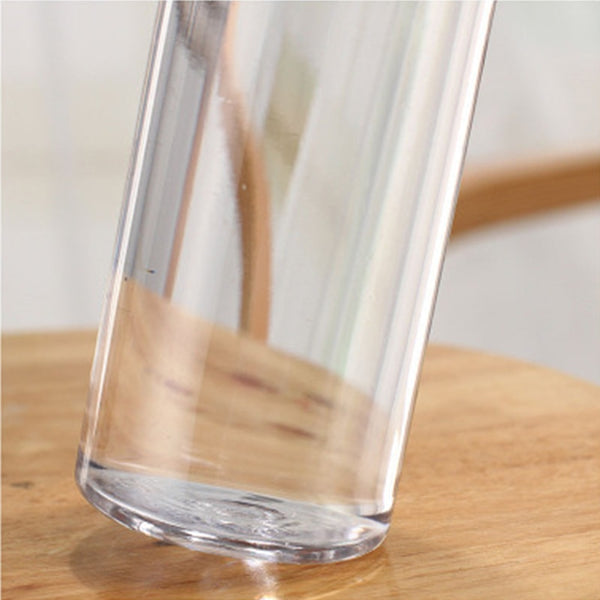 Plastic Transparent Round Portable Water Bottles Outdoor Hiking Yoga Bicycle Sports Travel Carrying for Water Bottle Drinkware