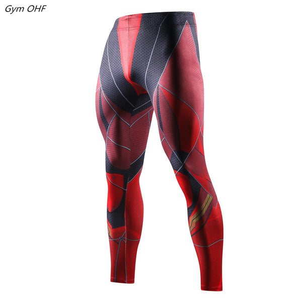 Superher 3D Print Compression Running Fitness Tights Pants Men Gym Trained Jogging Pants Quick Dry Trousers Workout Yoga Bottoms