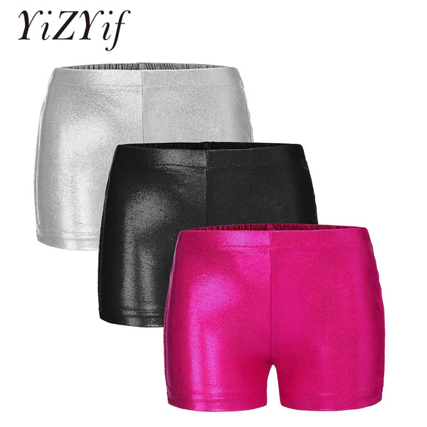 Kids Girls Shorts Toddler Children Pants Shorts for Yoga Sports Workout Gym Gymnastic Dancing Bright Bronzing Boxer Bottoms