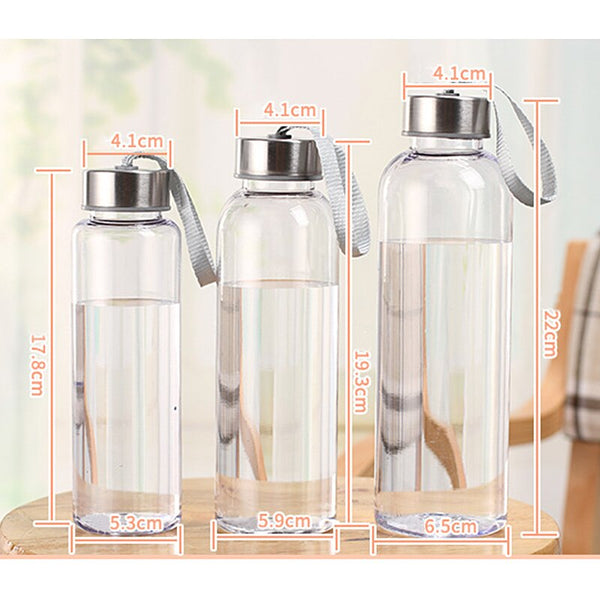 Plastic Transparent Round Portable Water Bottles Outdoor Hiking Yoga Bicycle Sports Travel Carrying for Water Bottle Drinkware