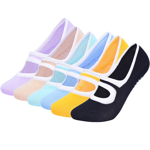 7 Color Big Size Women Yoga Socks Silicone Non Slip Pilates Socks Breathable Fitness Ballet Dance Cotton Sports Socks Slippers