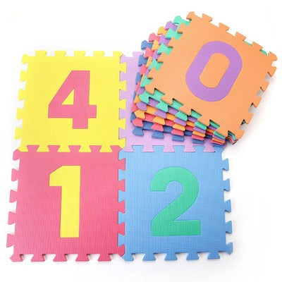 10Pcs/set  30*30cm Number Animal Pattern Baby Play Mat Puzzle Toys For Kids Children EVA Foam Yoga Crawling Mats Floor Tapete