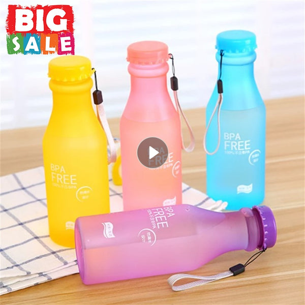 Candy Colors Unbreakable Frosted Leak-proof Plastic Kettle 550mL BPA Free Portable Water Bottle For Travel Yoga Running Camping