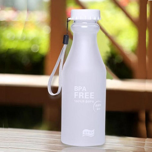 Crystal Water Bottle Transparent Frosted Leak-proof Plastic kettle 550mL Portable Water Bottle for Travel Yoga Running Camping