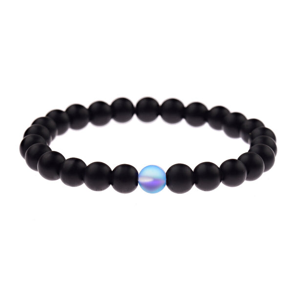 Couples Distance Bracelets Women Men 2019 Purple MoonStone Black Natural Stone Beads Yoga Bracelets Fashion Jewelry Accessories