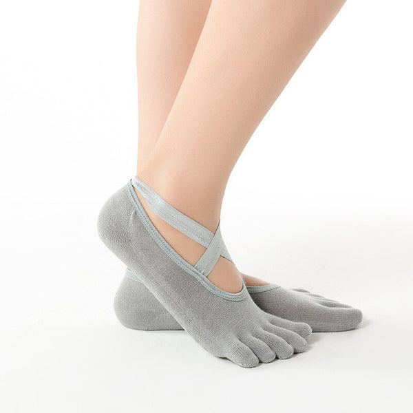 1 Pairs Women Pilates Yoga Anti-slip Socks Backless Silicone Non-slip Socks Ladies Breathable Ballet Dance Gym Pilates Socks