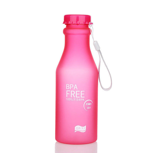 Crystal Water Bottle Transparent Frosted Leak-proof Plastic kettle 550mL Portable Water Bottle for Travel Yoga Running Camping