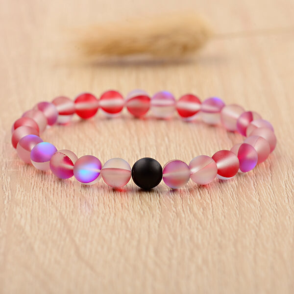 Couples Distance Bracelets Women Men 2019 Purple MoonStone Black Natural Stone Beads Yoga Bracelets Fashion Jewelry Accessories