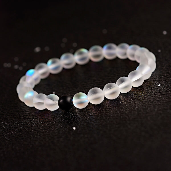 Couples Distance Bracelets Women Men 2019 Purple MoonStone Black Natural Stone Beads Yoga Bracelets Fashion Jewelry Accessories