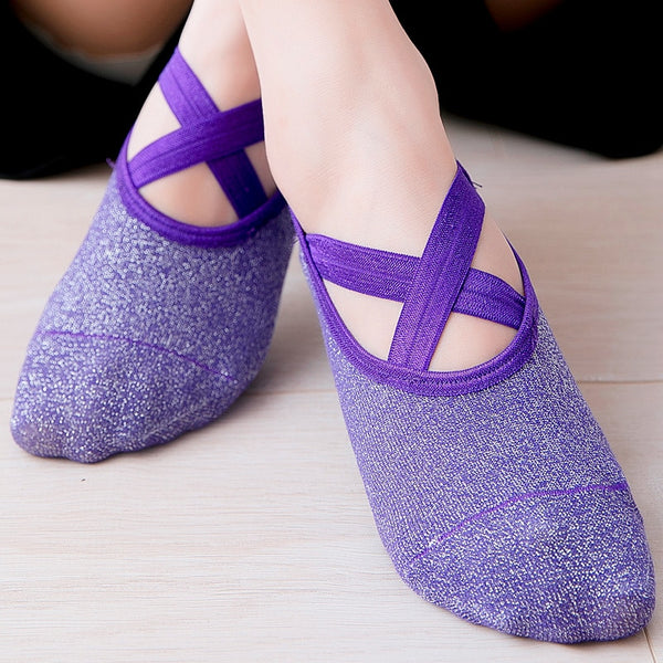 New Sports Yoga Socks Slipper Women Anti Slip Cotton Ladies Pilates Socks Ballet Heel Protector Professiona Yoga Dance Socks