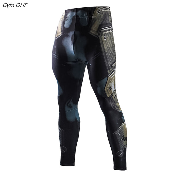 Superher 3D Print Compression Running Fitness Tights Pants Men Gym Trained Jogging Pants Quick Dry Trousers Workout Yoga Bottoms