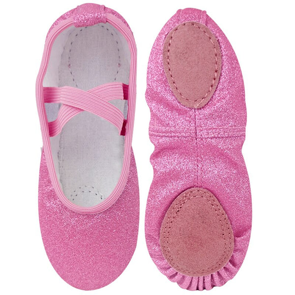 New Ballet Dance Shoes Yoga Gym Flat Slippers Glitter Pink Ballet Dance Shoes For Girls Children Women Teacher