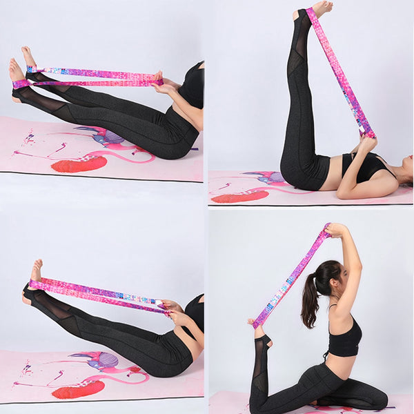 Yoga Mat Strap Belt Adjustable Sports Sling Shoulder Carry Strap Belt Exercise Stretch Fitness Equiment Elastic Yoga Belt