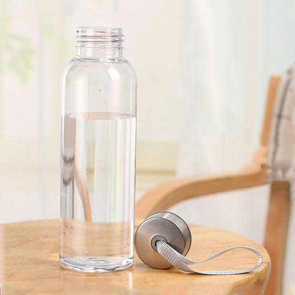 Plastic Transparent Round Portable Water Bottles Outdoor Hiking Yoga Bicycle Sports Travel Carrying for Water Bottle Drinkware