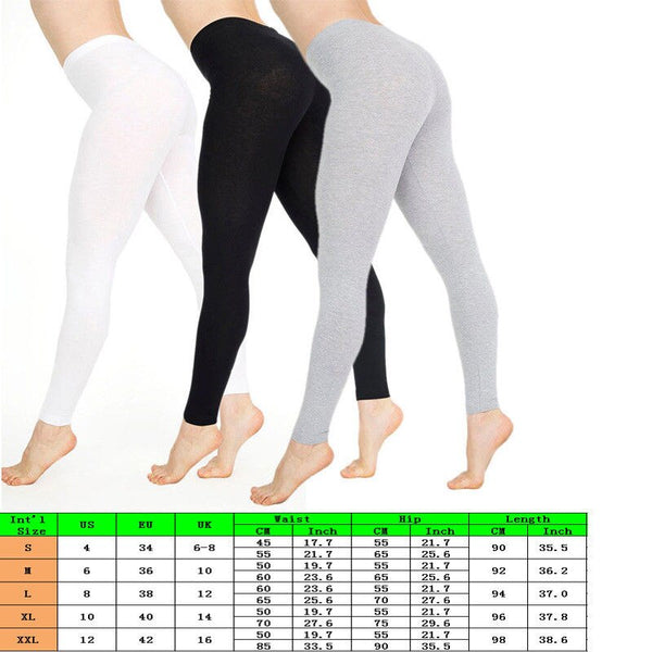 Brand New Womens Full Length Cotton Leggings Hight Waist Solid Bottom Leggings Wholesale Plus Size 6 8 10 12 14 16 18