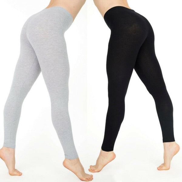 Brand New Womens Full Length Cotton Leggings Hight Waist Solid Bottom Leggings Wholesale Plus Size 6 8 10 12 14 16 18