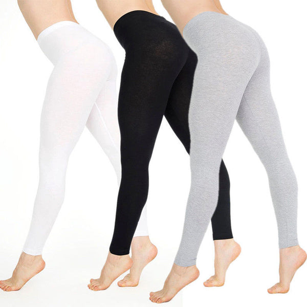 Brand New Womens Full Length Cotton Leggings Hight Waist Solid Bottom Leggings Wholesale Plus Size 6 8 10 12 14 16 18