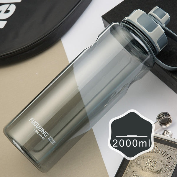 2000ml Large Capacity Water Bottles Portable Outdoor Plastic Sports Bottle With Tea Infuser Fitness Leak-proof Shaker Bottles