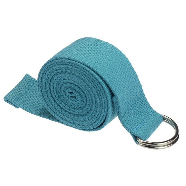 1.8mx3.8cm Yoga Strap Durable Cotton Exercise Straps Adjustable D-Ring Buckle Gives Flexibility for Yoga Stretching Pilates