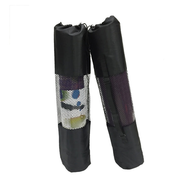 Black Yoga Mat Bag Nylon Pilates Carrier Mesh Sport Tool Adjustable Strap Style Gym Bags Sport Bags  Portable