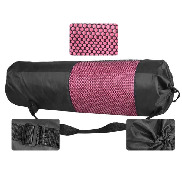 Black Yoga Mat Bag Nylon Pilates Carrier Mesh Sport Tool Adjustable Strap Style Gym Bags Sport Bags  Portable