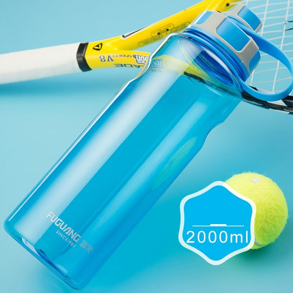 2000ml Large Capacity Water Bottles Portable Outdoor Plastic Sports Bottle With Tea Infuser Fitness Leak-proof Shaker Bottles