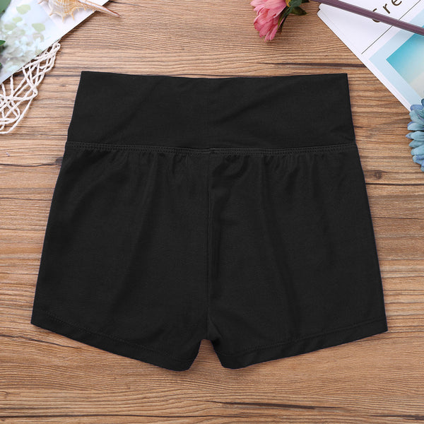 ChicTry Kids Girls High Waist Ballet Shorts Activewear Dance Bottoms Gym Sports Fitness Yoga Gymnastics Shorts Child Dance Wear