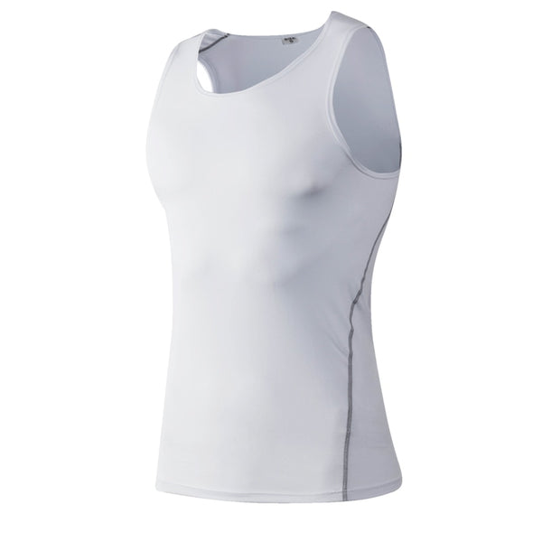 2021 Fitness Gym Bodybuild Tank Top Sport Jersey Compression Sleeveless Shirt Running Vest Quickly Dry White Gym Yoga shirt Men