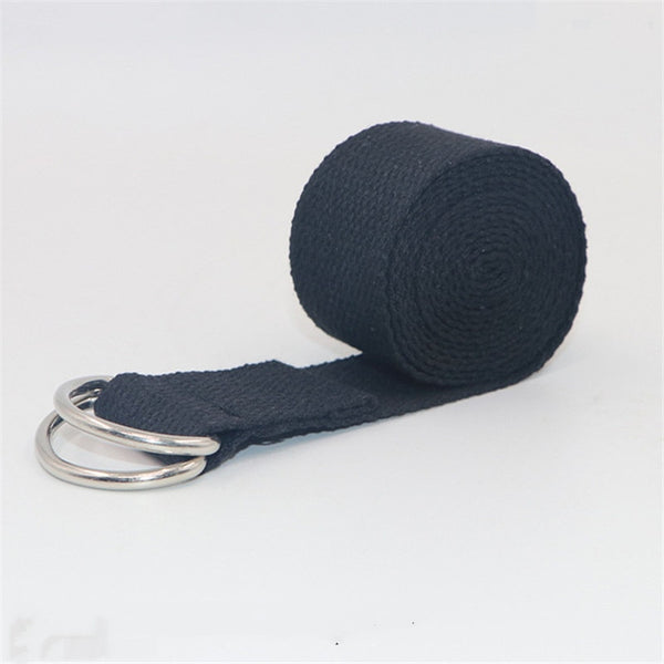 1.8mx3.8cm Yoga Strap Durable Cotton Exercise Straps Adjustable D-Ring Buckle Gives Flexibility for Yoga Stretching Pilates