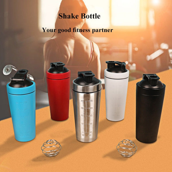 Gym Yoga Sports Fitness Whey Protein Powder Shaker Water Bottle 304 Stainless Steel Albumen Powder Milkshakes Coffee Shaking Cup