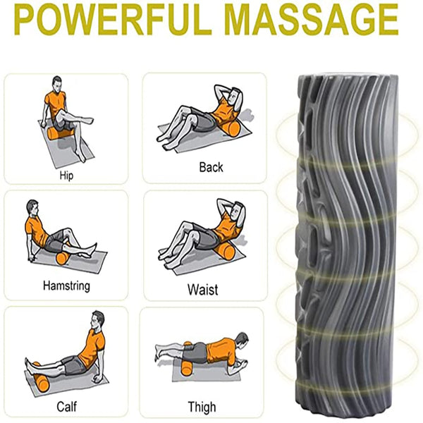 Electric Vibration Massage Foam Roller Yoga Column Rechargeable Backrest Leg Adjustment Massager Gym Workout Electric Yoga Block