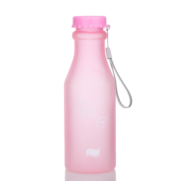 Crystal Water Bottle Transparent Frosted Leak-proof Plastic kettle 550mL Portable Water Bottle for Travel Yoga Running Camping