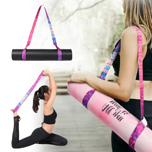 Yoga Mat Strap Belt Adjustable Sports Sling Shoulder Carry Strap Belt Exercise Stretch Fitness Equiment Elastic Yoga Belt