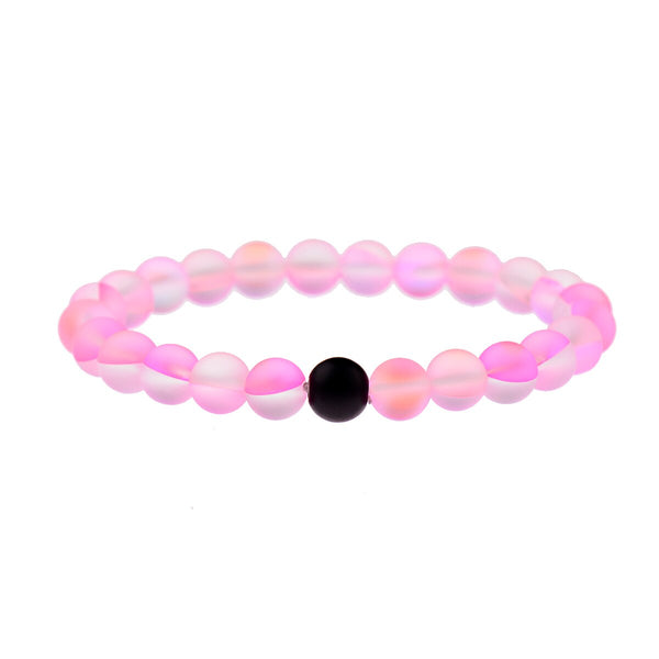 Couples Distance Bracelets Women Men 2019 Purple MoonStone Black Natural Stone Beads Yoga Bracelets Fashion Jewelry Accessories