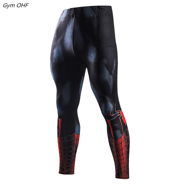 Superher 3D Print Compression Running Fitness Tights Pants Men Gym Trained Jogging Pants Quick Dry Trousers Workout Yoga Bottoms