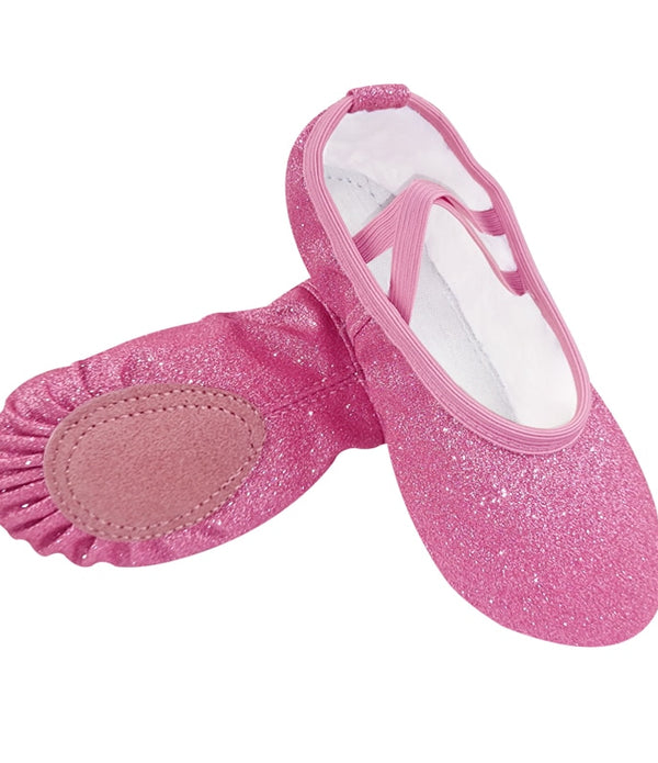 New Ballet Dance Shoes Yoga Gym Flat Slippers Glitter Pink Ballet Dance Shoes For Girls Children Women Teacher