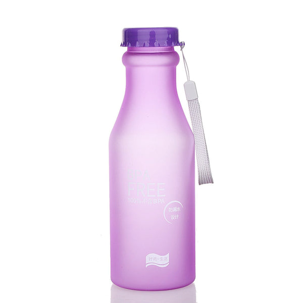 Crystal Water Bottle Transparent Frosted Leak-proof Plastic kettle 550mL Portable Water Bottle for Travel Yoga Running Camping