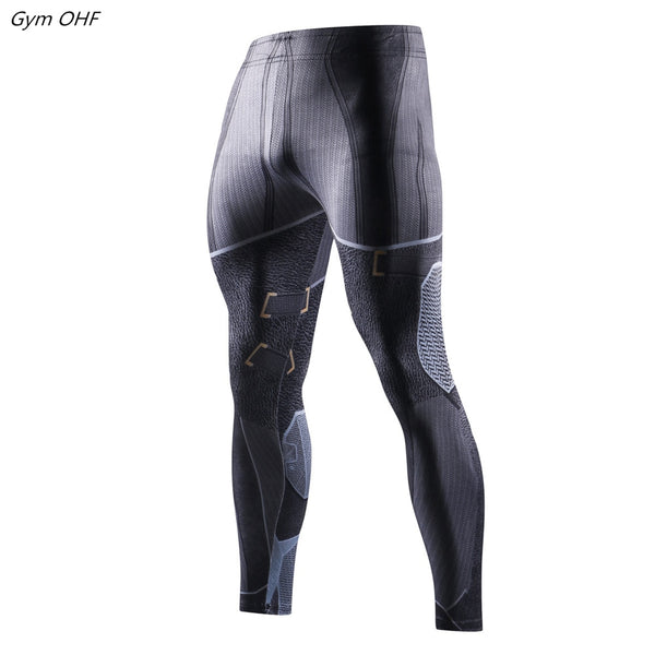 Superher 3D Print Compression Running Fitness Tights Pants Men Gym Trained Jogging Pants Quick Dry Trousers Workout Yoga Bottoms