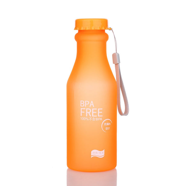 Crystal Water Bottle Transparent Frosted Leak-proof Plastic kettle 550mL Portable Water Bottle for Travel Yoga Running Camping